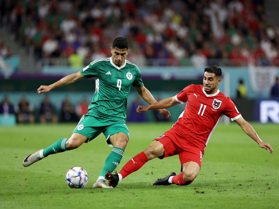 Algeria against Austria in official national uniforms