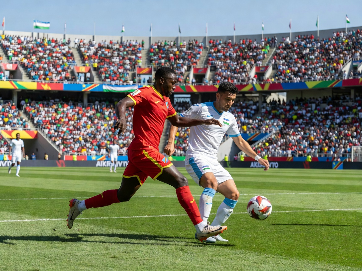 DR Congo vs Uzbekistan professional fixture action